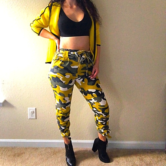 Military yellow and olive cargo pants size M/L - Picture 7 of 7